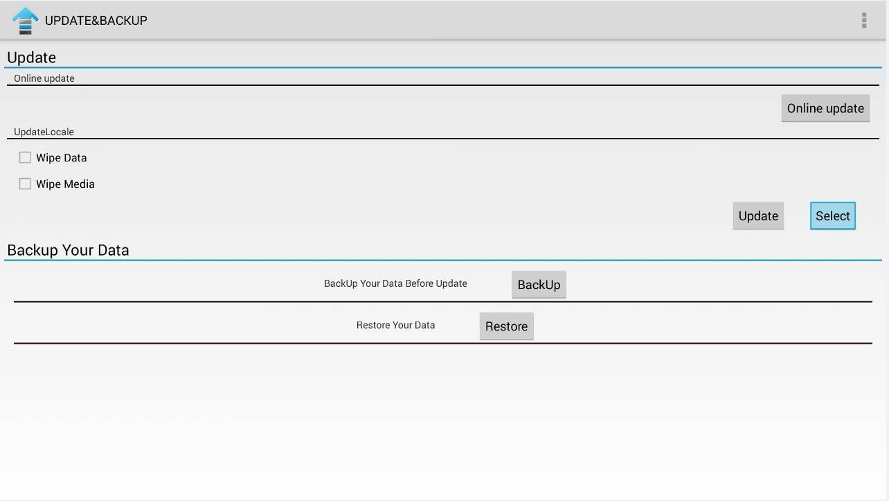 Schermata di aggiornamento del firmware