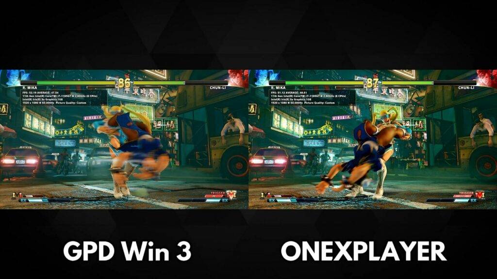 Sammenligning af ydeevne i Street Fighter V