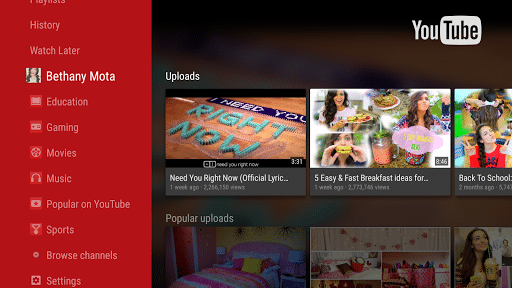 YouTube Android TV