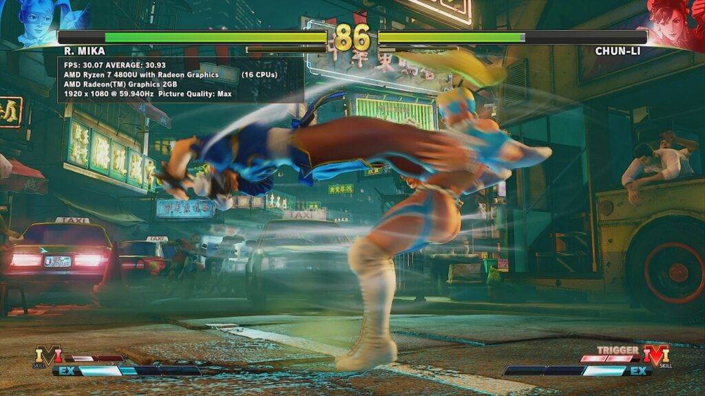 Street Fighter V:n benchmark-tulokset