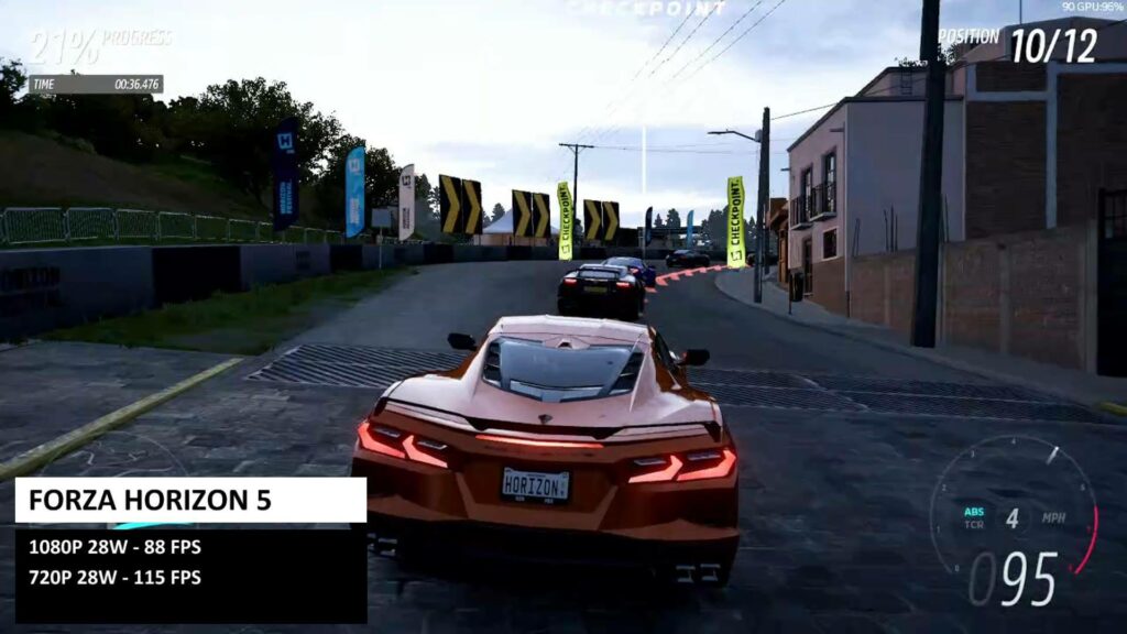 Resultados dos testes de referência do Forza Horizon 5