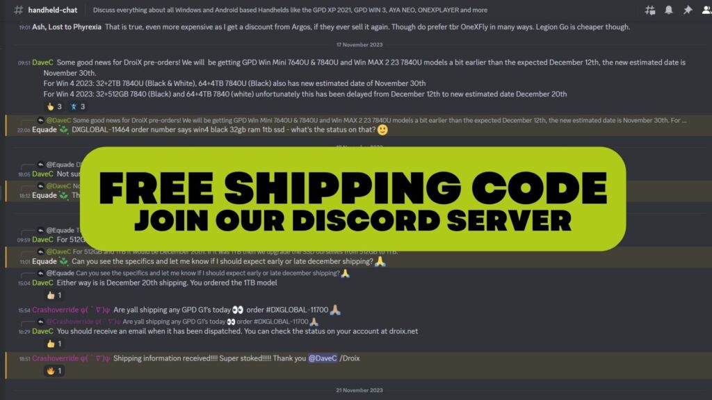 Unisciti al nostro server Discord per ottenere un codice di spedizione GRATUITO!