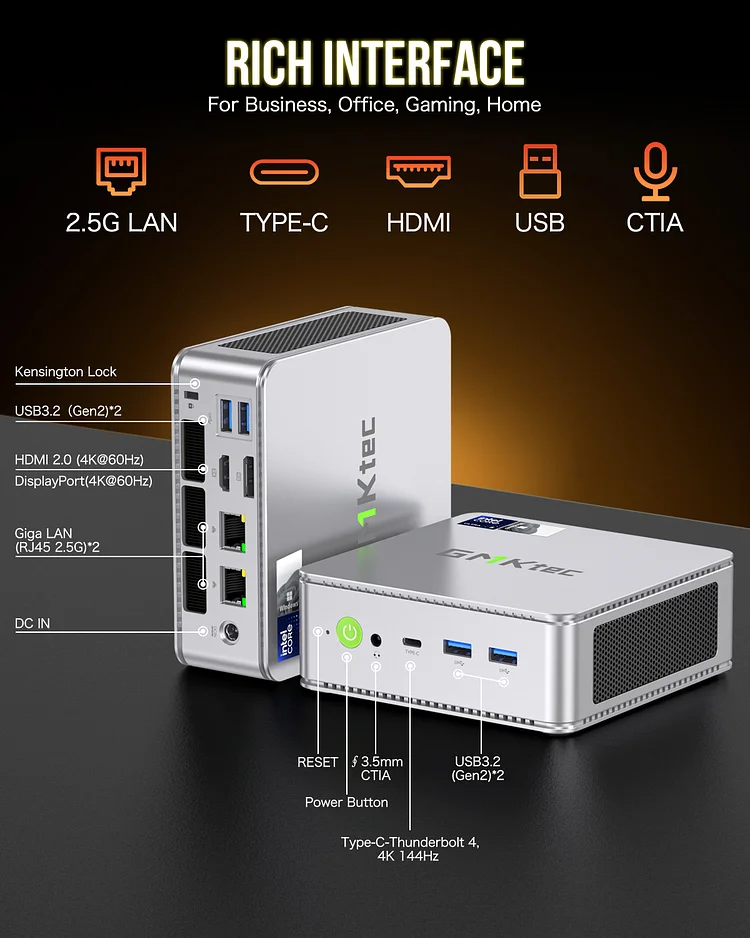 GMKTec NucBox K9 prievadai