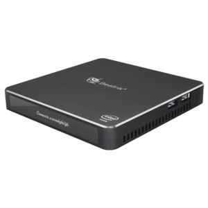 Beelink T45 Windows 10 Home HTPC Mini Computer with Intel Processor showing product at an angle