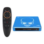 Beelink GT King PRO Android 9 Dolby DTS 4K UHD TV BOX   Front View showing LED with G10 Air Mouse