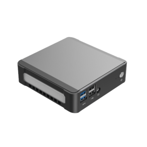 DroiX CK1 Mini PC Windows 10 NUC Up to Intel Core i7 Chipset, 512GB PCI-E NVMe SSD, 16GB DDR4 RAM - Showing right side with 2x USB 3.0 Ports ; 2x USB 2.0 Ports ; 3.5mm Headphone&Microphone Jack and Power Button on the front