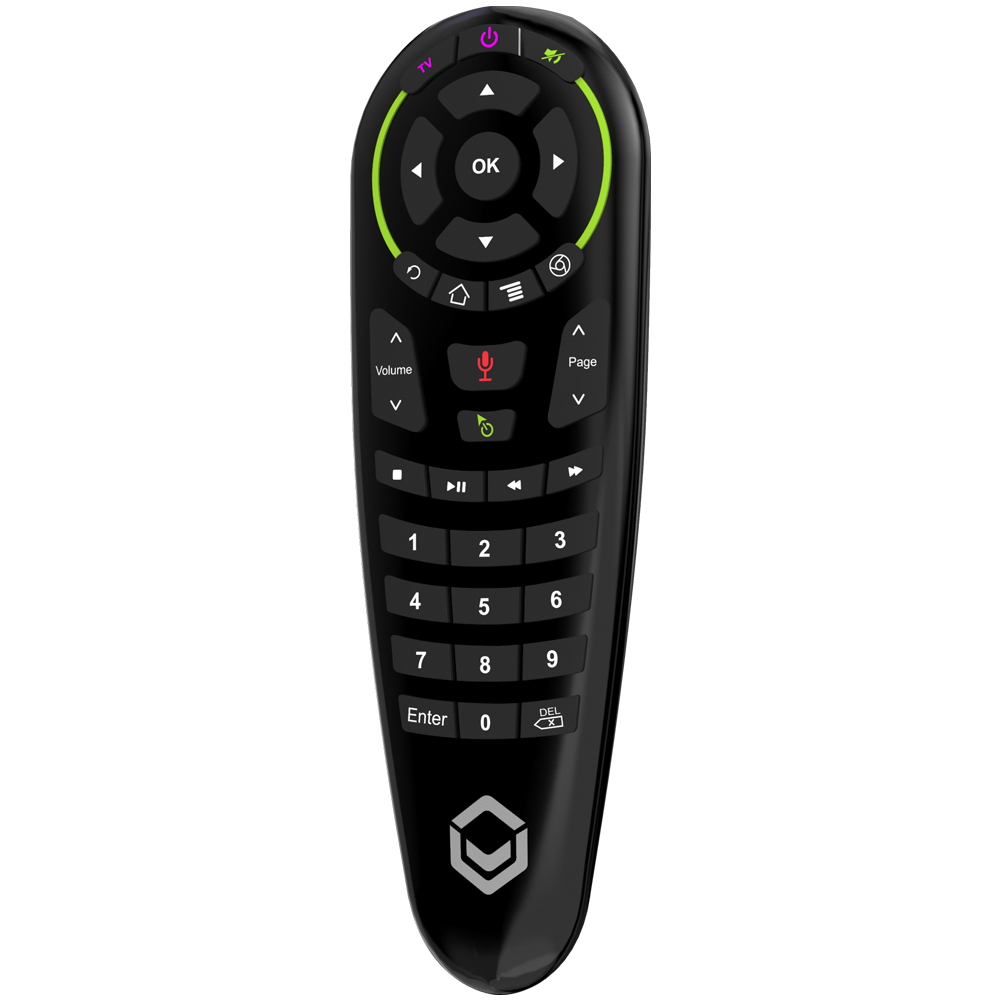 DroiX G30 Air-Mouse Remote with Gyroscope and Google Assistant - Front View at angle