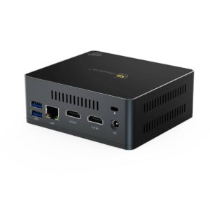 Beelink GK Mini Intel NUC Windows PC - Ansicht von hinten im Winkel