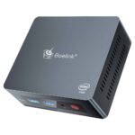 Beelink GK35 Intel Mini PC - Mostrado de frente en ángulo con el lado derecho