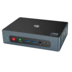 Beelink GTi 10 Windows Intel NUC Mini PC - Showing from the front with Power Button, CMOS Reset Button, 2x USB Type-A 3, 3.5mm Headphone&Microphone Jack and USB Type-C