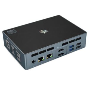 Beelink GTi 10 Windows Intel NUC Mini PC - Présentation de l'E/S arrière avec deux ports Ethernet, hdmi, dp et usb