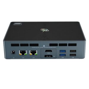 Beelink GTi 10 Windows Intel NUC Mini PC - Présentation de l'E/S arrière avec deux ports Ethernet, hdmi, dp et usb