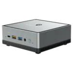 MinisForum UM250 AMD Mini PC - Showing front Microphone, USB-Type C Port, 2x USB Type-A Ports and 3.5mm Headphone Jack along with Power Button
