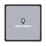 MINISFORUM DMAF5 AMD Mini PC with Ryzen 5 - Shown from the top with MINISFORUM Logo