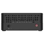 MinisForum EliteMini X500 Windows 10 Mini Computer - Shown from the front with 3.5mm Headphone&Microphone Jack and Power Button