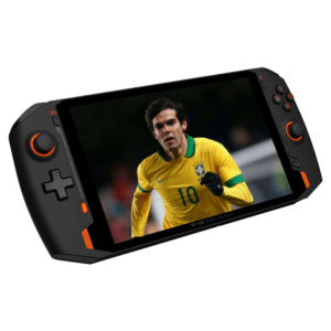 ONEXPLAYER 1S Gaming Handheld - Shown from the front playing FIFA