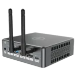 Proteus by DroiX Windows Mini PC - Shown from the rear with Display Port, HDMI Port, USB Type-C Port, 2x USB Type-A and RJ45 1GB/s Ethernet Port