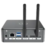 Proteus by DroiX Windows Mini PC - Shown from the rear with Display Port, HDMI Port, USB Type-C Port, 2x USB Type-A and RJ45 1GB/s Ethernet Port
