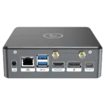 Proteus by DroiX Windows Mini PC - Shown from the rear with Display Port, HDMI Port, USB Type-C Port, 2x USB Type-A and RJ45 1GB/s Ethernet Port