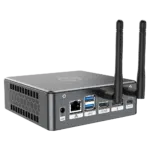 Proteus by DroiX Windows Mini PC - Shown from the rear with Display Port, HDMI Port, USB Type-C Port, 2x USB Type-A and RJ45 1GB/s Ethernet Port