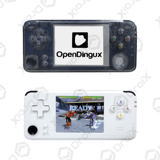 DroiX RS-97 Plus V2 Open Dingux Retro Gaming Console Handheld - Transparent and White
