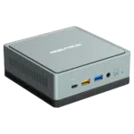 MinisForum DeskMini UM350 Ryzen Mini PC shown from the front at angle