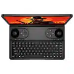 GPD WIN Mini top view, playing a game.