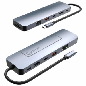 DroiX NH8 USB Hub with NVMe Render Both Sides with NVMe Cover on