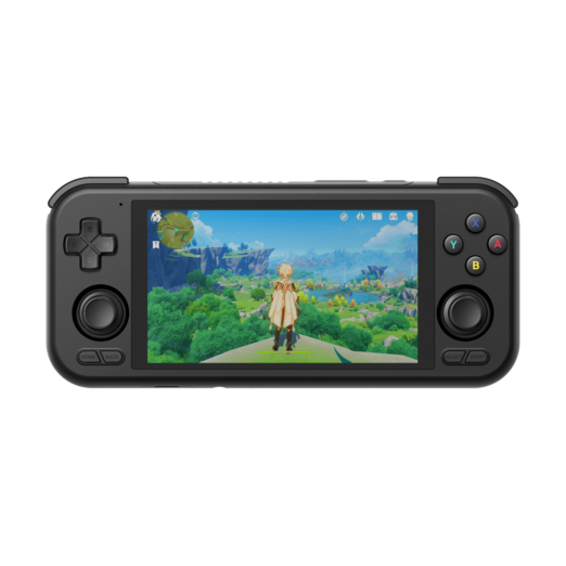 Retroid Pocket 4 Black Playing a Game