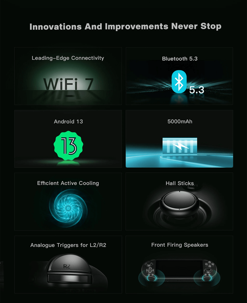 Ayn Odin 2 Mini with WiFi and Bluetooth connectivity running on a versatile operating system for enhanced gaming and multimedia experiences