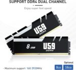 Innenansicht des Beelink U59 mit Hervorhebung der DDR4-Dual-Channel-Speicherkonfiguration