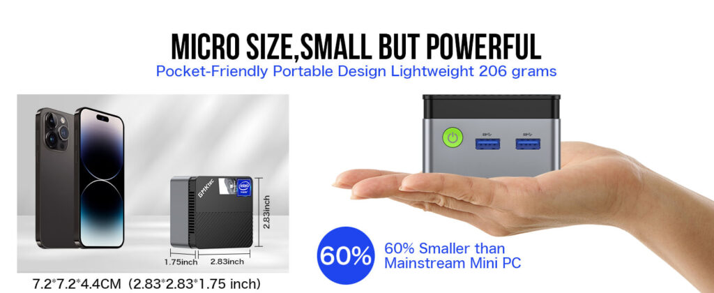 GMKtec NucBox G5 mini PC, known for its micro size yet powerful performance, ideal for compact and efficient computing.