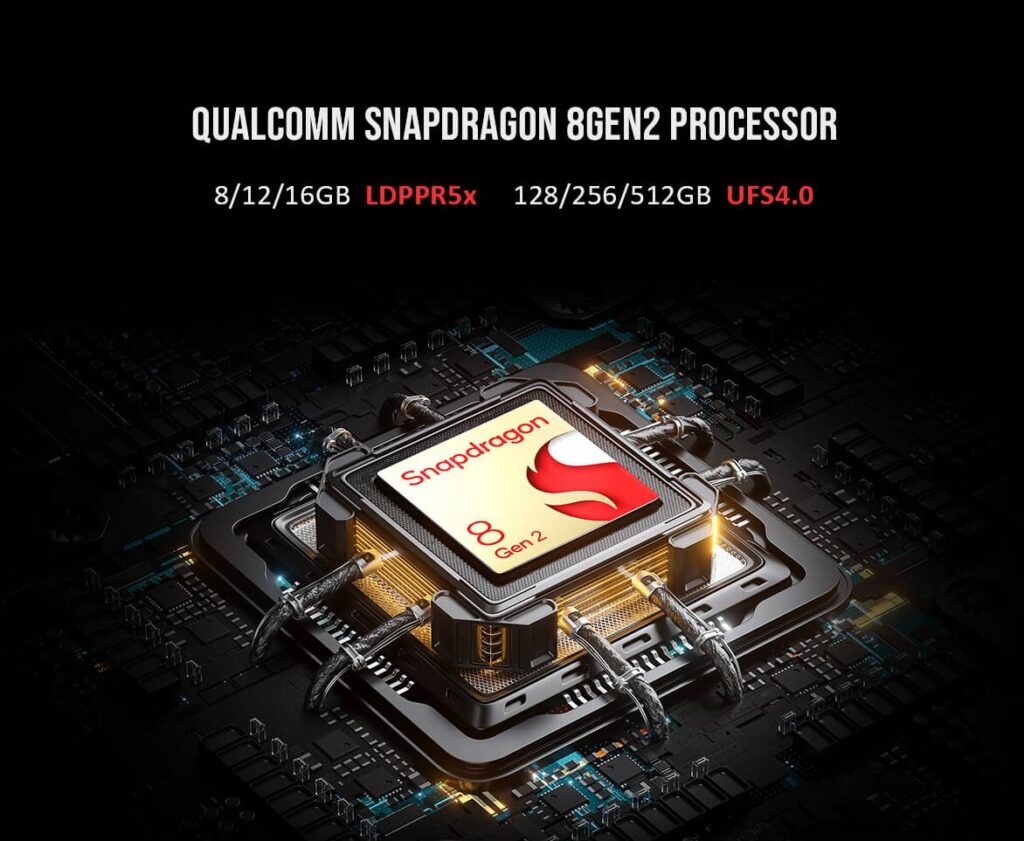 AYN Odin 2 featuring Qualcomm Kyro Snapdragon 8 processor, delivering powerful performance and efficiency for enhanced audio processing.