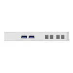 Side render of the Minisforum S100 PC stick displaying its slim and compact profile Visible ports include USB32 Gen2 Type A HDMI USB32 Gen2 Type C and RJ45 25G Ethernet Equipped with the Intel N100 processor the device offers low power consumption quiet operation and supports PoE IEEE 8023at for efficient power delivery