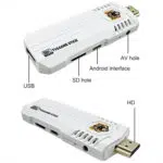 Close up views of the K8 PRO device with labeled ports including USB SD slot AV Android interface and HD output This layout highlights the various connectivity options making it versatile for different media and device connections